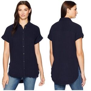 Anthropologie three‎ dots double gauze button up xs